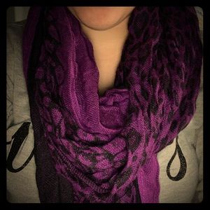 Purple Leopard Print Scarf